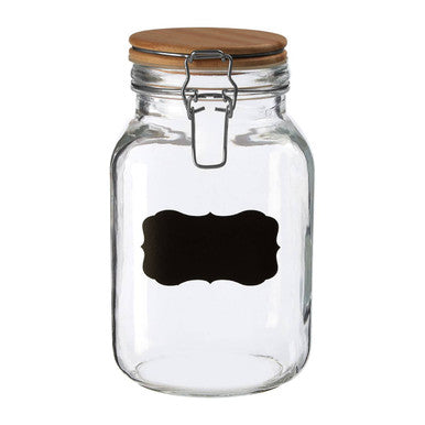 Glass Storage Jar with Wooden Lid 2000ml