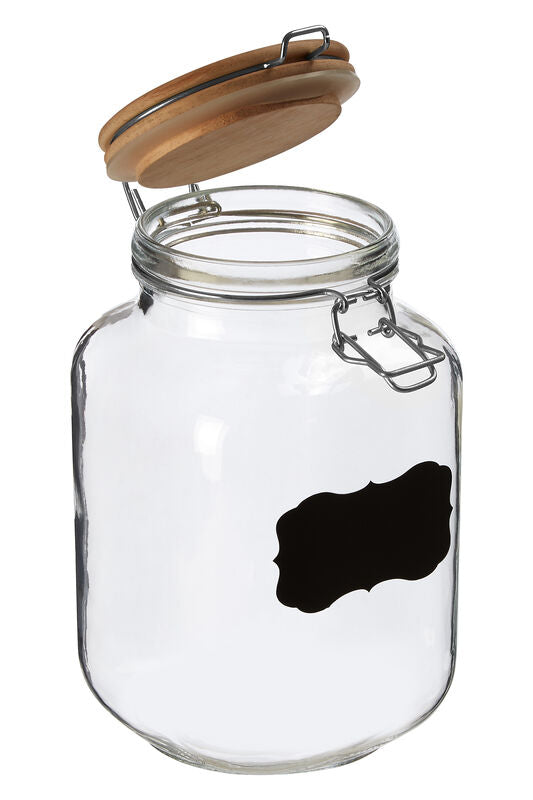 Glass Storage Jar with Wooden Lid 2000ml
