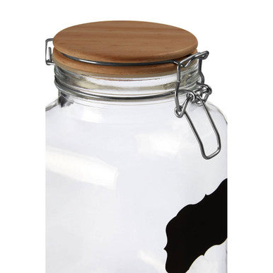 Glass Storage Jar with Wooden Lid 2000ml