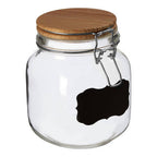 Glass Storage Jar with Wooden Lid 1000ml