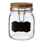 Glass Storage Jar with Wooden Lid 1000ml
