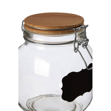 Glass Storage Jar with Wooden Lid 1000ml