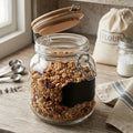 Glass Storage Jar with Wooden Lid 1000ml