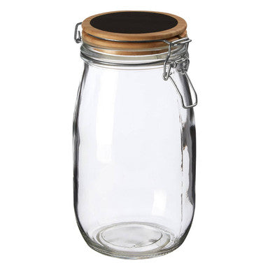 Glass Storage Jar with Wooden Lid 1500ml