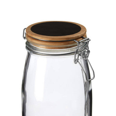 Glass Storage Jar with Wooden Lid 1500ml