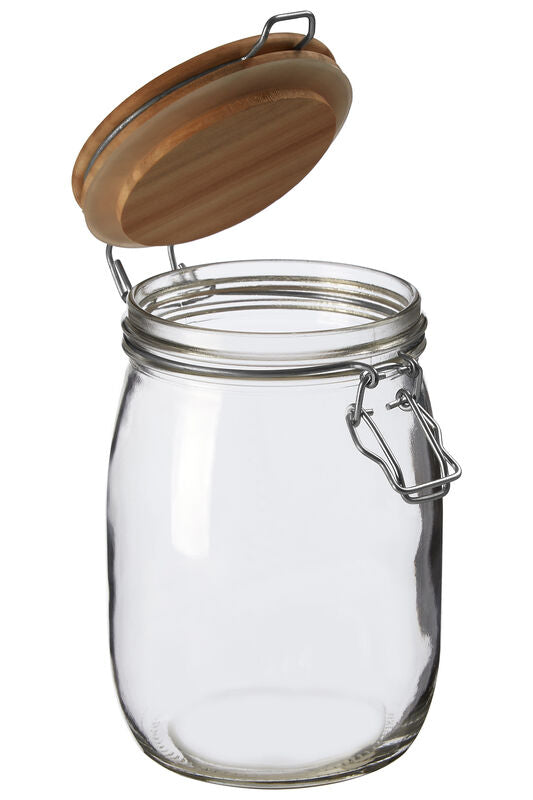 Appert Clear Glass Medium Storage Jar with Pine Wood Chalkboard Lid