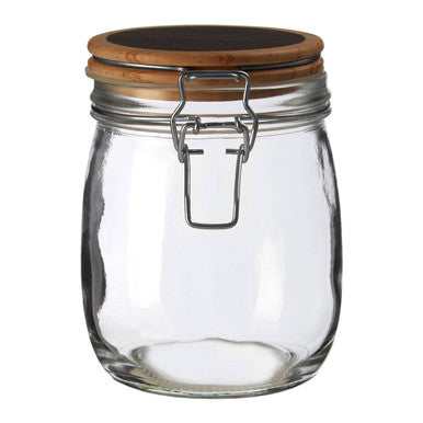 Glass Storage Jar with Wooden Lid 750ml
