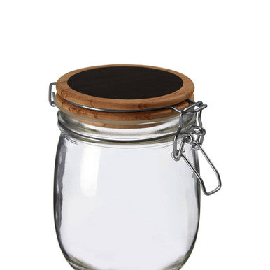 Glass Storage Jar with Wooden Lid 750ml