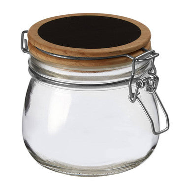 Glass Storage Jar with Wooden Lid 500ml