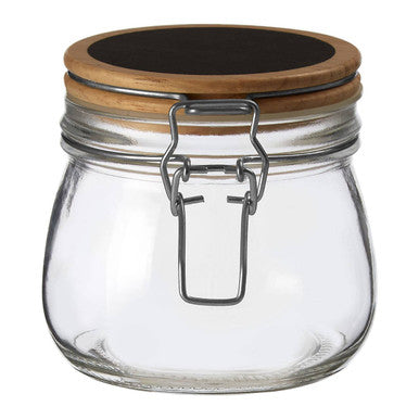 Glass Storage Jar with Wooden Lid 500ml