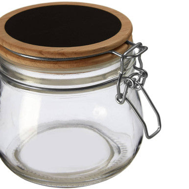 Glass Storage Jar with Wooden Lid 500ml