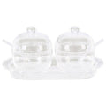 Set of 2 Condiment Pots with Tray