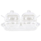 Set of 2 Condiment Pots with Tray