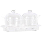 Set of 2 Condiment Pots with Tray