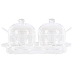 Set of 2 Condiment Pots with Tray