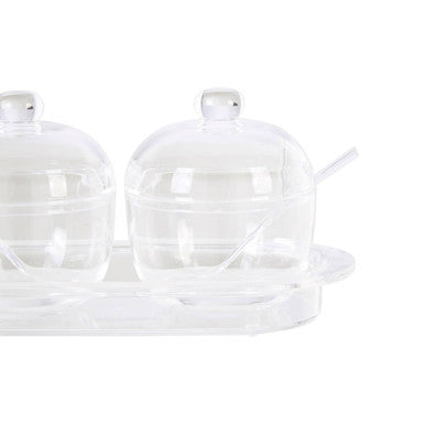 Set of 2 Condiment Pots with Tray