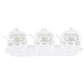 Set of 3 Condiment Pots with Tray