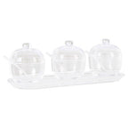 Set of 3 Condiment Pots with Tray
