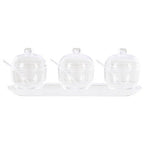 Set of 3 Condiment Pots with Tray