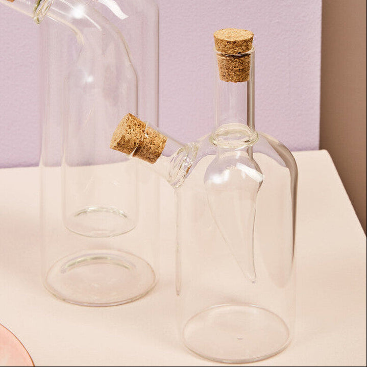 2 In 1 Oil And Vinegar Glass Bottle