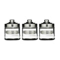 Set of Three Glass Jars with Aluminium Lids