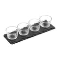 Preto 4 Ribbed Glass Bowls Tray Set