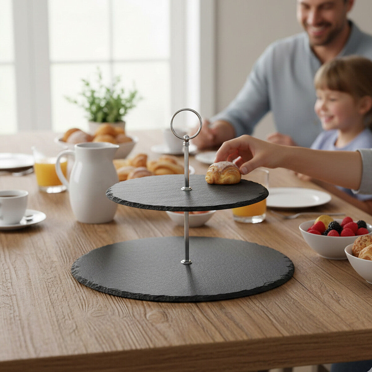 Preto 2 Tier Round Cake Stand
