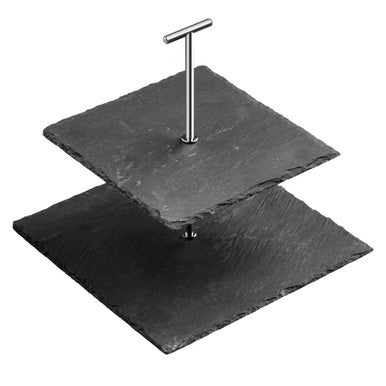 Preto 2 Tier Square Cake Stand