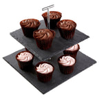 Preto 2 Tier Square Cake Stand