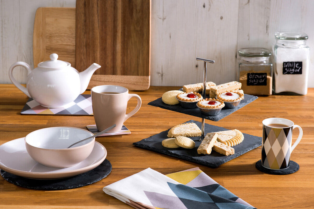 Preto 2 Tier Square Cake Stand