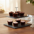 Preto 2 Tier Square Cake Stand