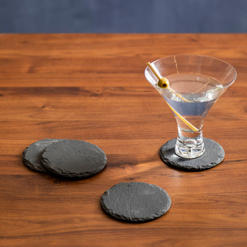 Set of 4 Slate Round Coasters
