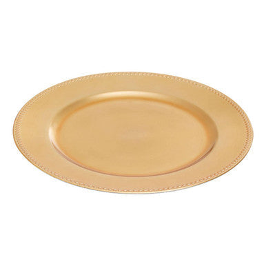 Gold Charger Plate with Dotted Rim