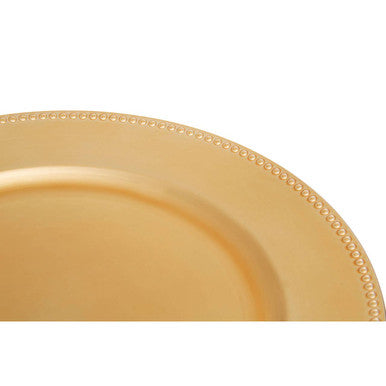 Gold Charger Plate with Dotted Rim