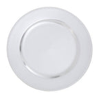 Silver Charger Plate with Dotted Rim
