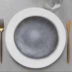 Silver Charger Plate with Dotted Rim