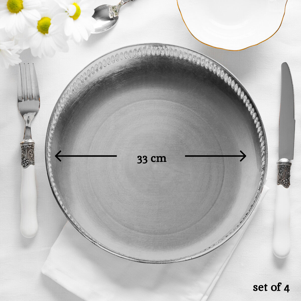Silver Decorative Charger Plate