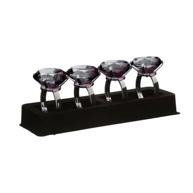 Set of Four Smoke Grey Napkin Rings