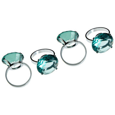 Set of Four Teal Napkin Rings