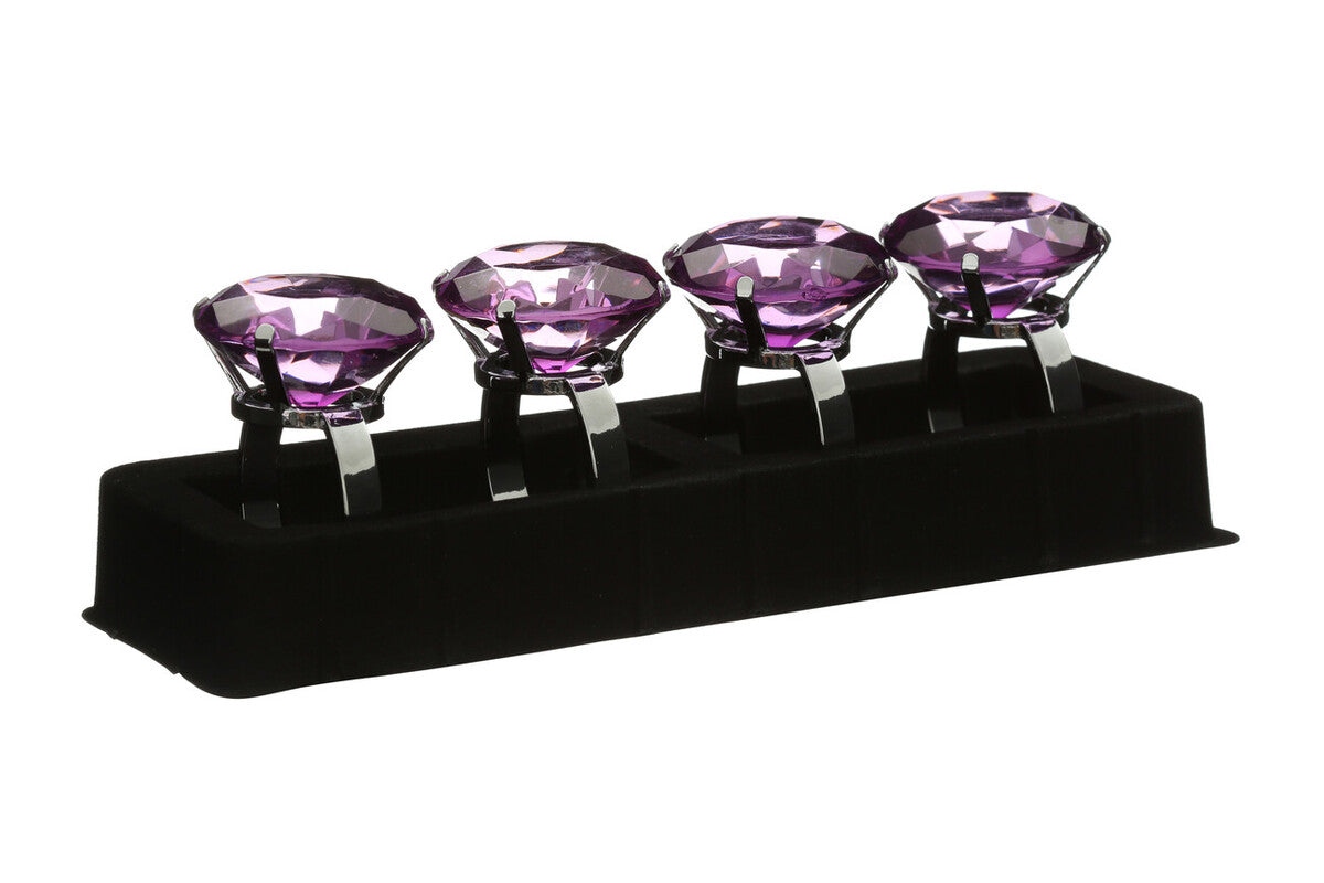 Set of Four Purple Napkin Rings