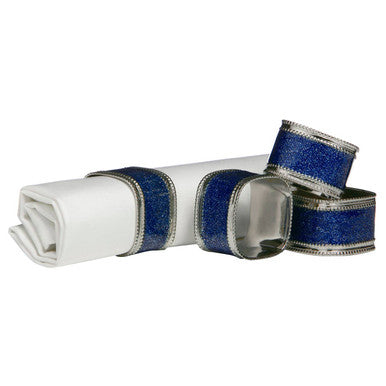 Set of Four Sapphire Rings Glitter Napkin