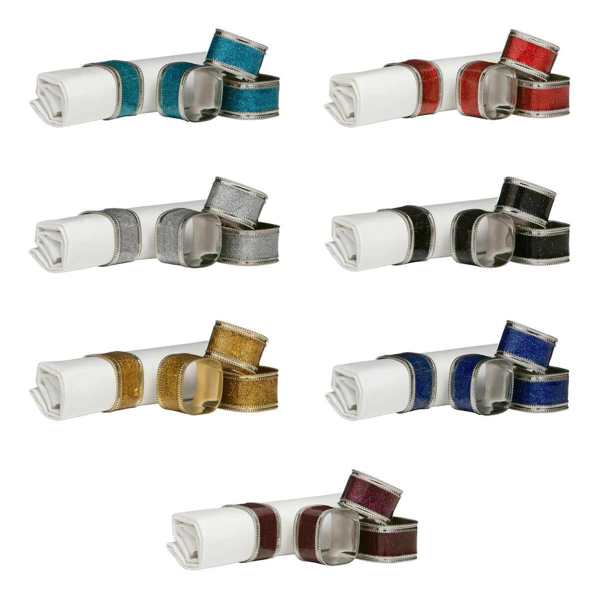 Set of Four Sapphire Rings Glitter Napkin