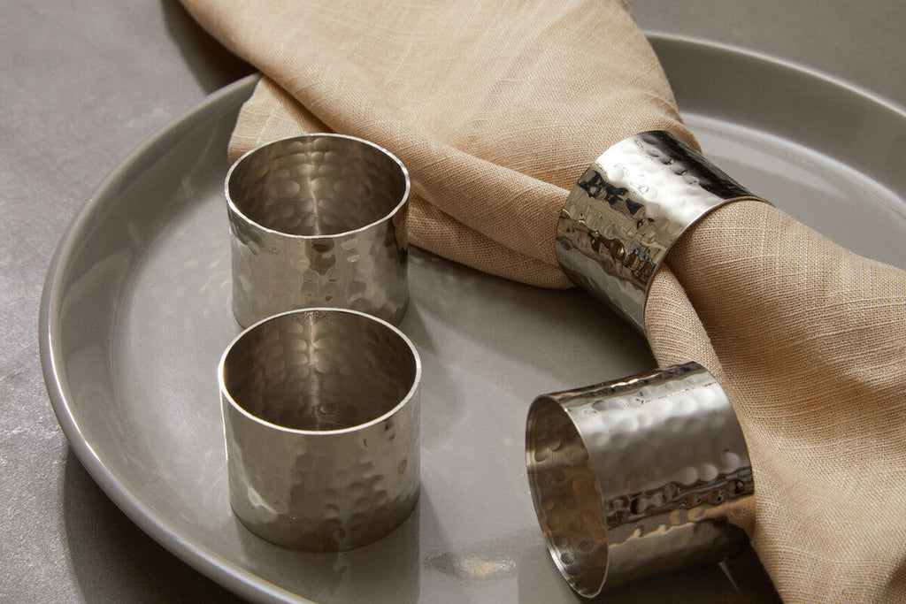 Set of Four Silver Finish Napkin Rings