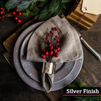 Set of Four Silver Finish Napkin Rings