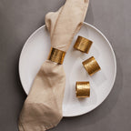 Set of Four Brass Finish Napkin Rings