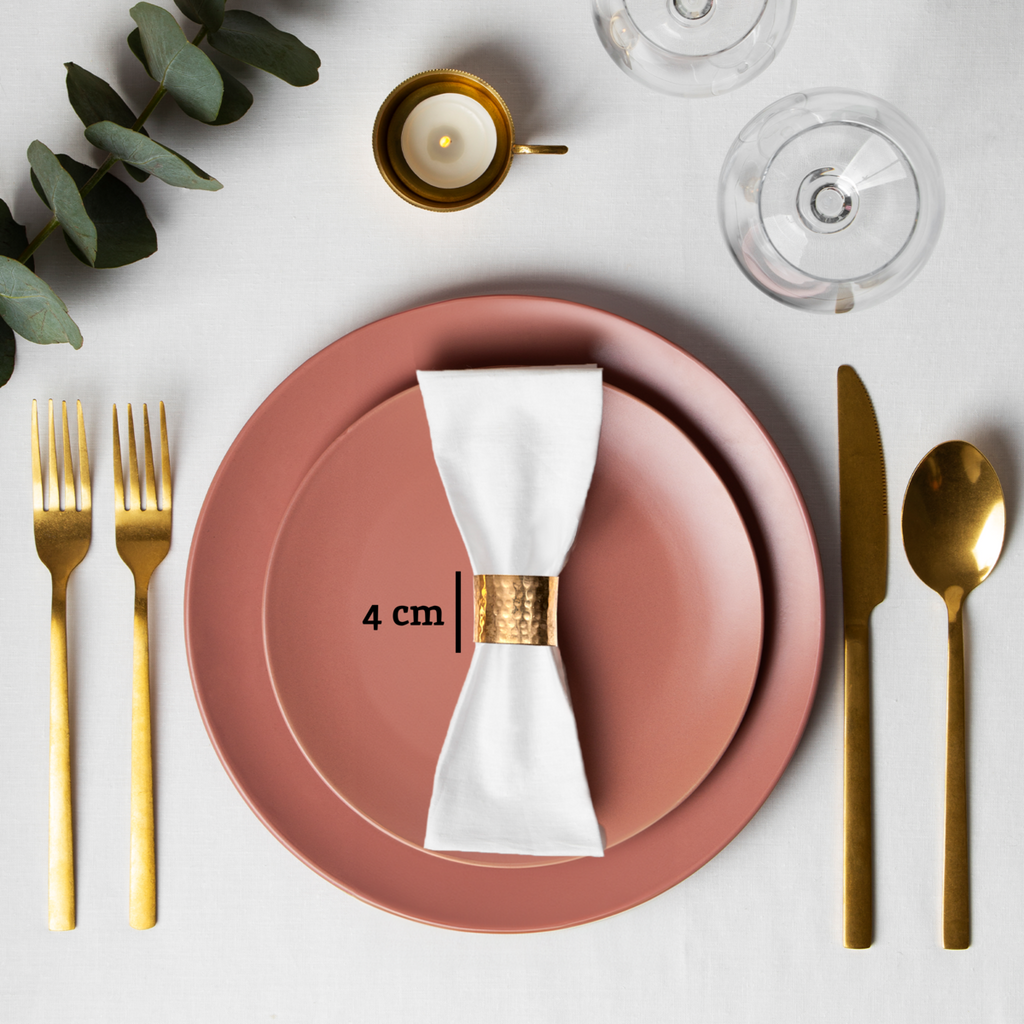 Set of Four Brass Finish Napkin Rings