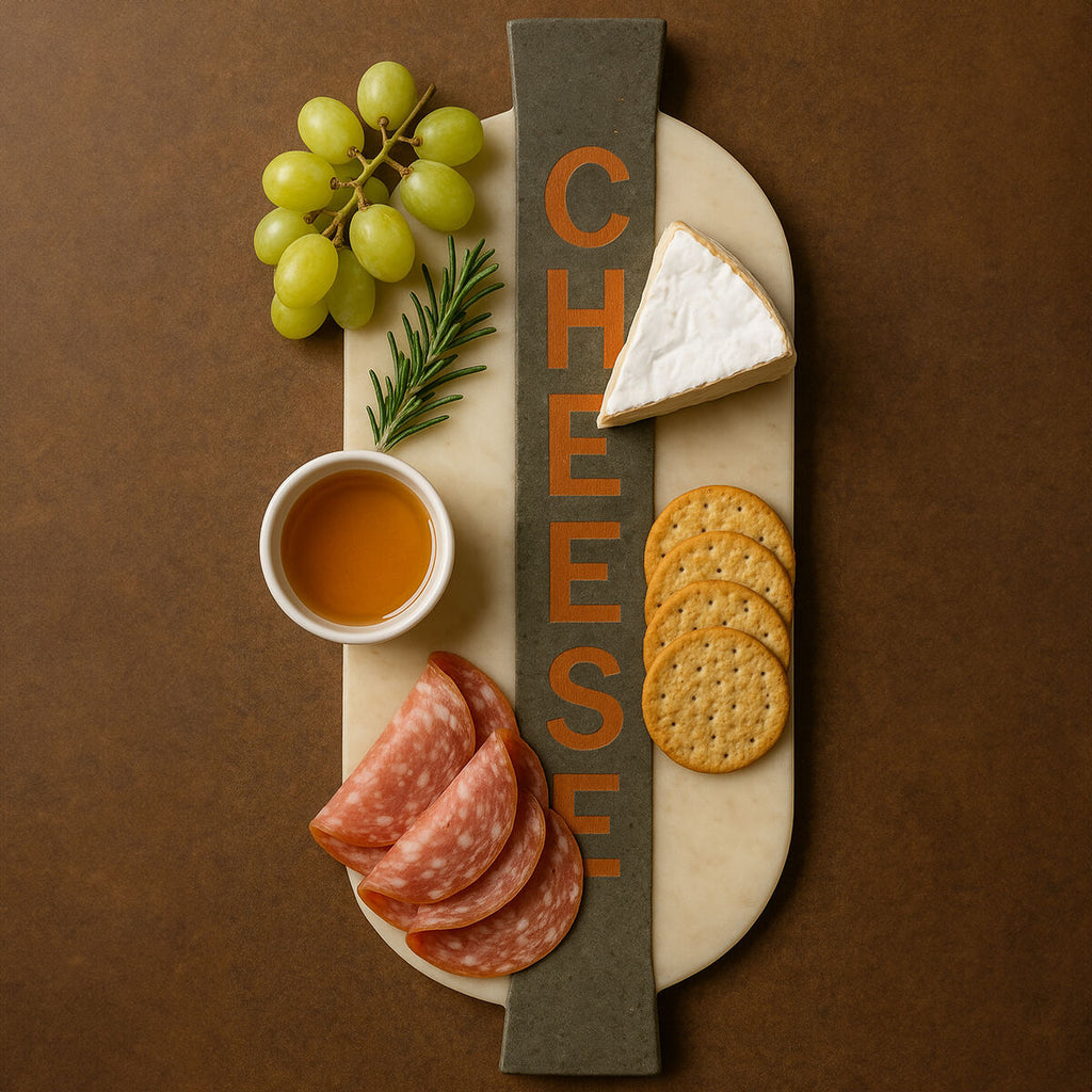White and Grey Marble Cheeseboard
