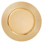 Gold Charger Plate with Ribbed Rim