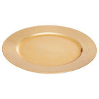 Gold Charger Plate with Ribbed Rim