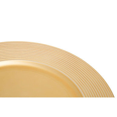 Gold Charger Plate with Ribbed Rim